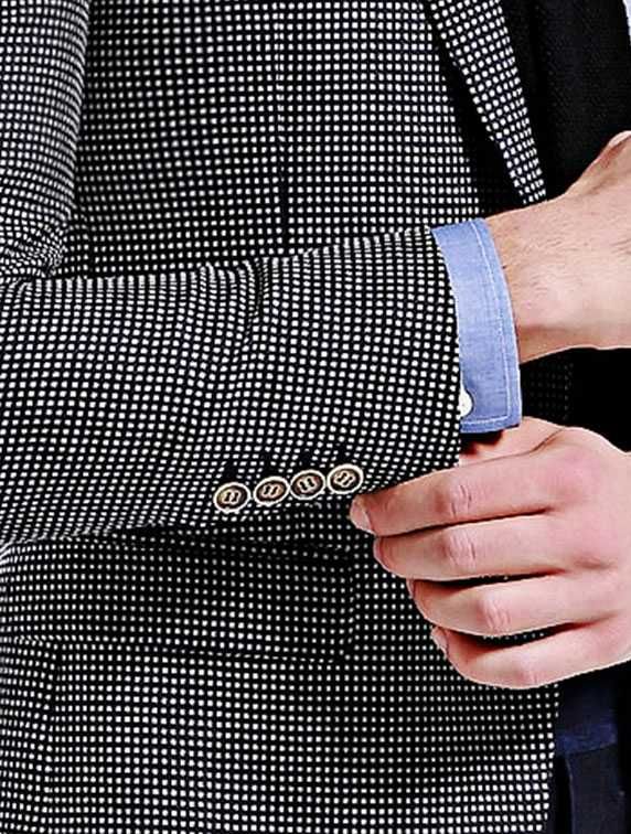 黑白细格纹西服上衣