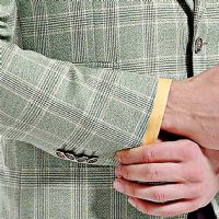 青绿色格纹西服上衣