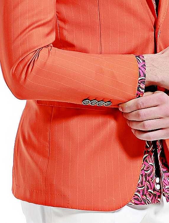 糖果橙条纹西服上衣